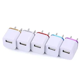 Colorful Home Plug USB Charger For Samsung Note 5 USA Version iphone 7 6 5 Universl Wall charger Travel Adapter 200pcs/lot