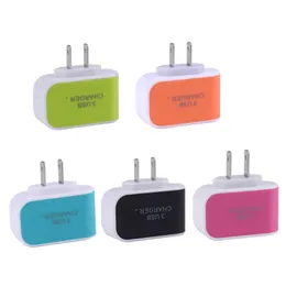 Malloom 3.1a Triple USB Port Wall Home Travel Ac Charger Adapter för Samsung S6 S7 för iPhone 5S 6s 7 Mobiltelefoner EU-kontakt 30PC / Lot