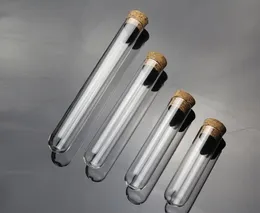 Wholesale- 100pcs clear 12*75mm glass test tube with cork round bottom all Size available free shipping