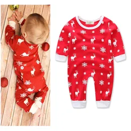 New Arrival Christmas Romper Baby Xmas Clothing Deer Snowflake Printed Jumpsuits Baby Clothes Bodysuit Playsuit Kids One Piece Clothes
