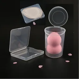 Cosmetic powder puff false eyelash accessories transparent plastic storage box Make Up silicon puff cosmetic organizer box