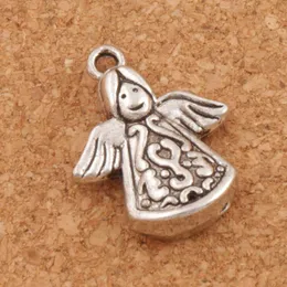 Angel Solarny Modląc się Spacer Urok Koraliki 60 sztuk / partia Antyczne Srebrne Wisiorki Stop Handmade Biżuteria DIY L213 21.2x16.3mm