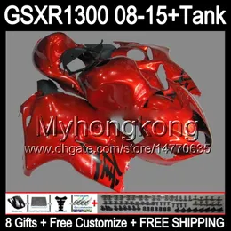 glänzend rot 8Geschenke für Suzuki Hayabusa GSXR1300 08 15 GSXR-1300 14MY144 GSXR 1300 GSX R1300 08 09 10 11 12 13 14 15 Verkleidungs-TOP glänzend rot Kit