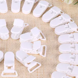 Atacado-50 pcs kam plástico chupeta clipe titular soother mam baby dummy clips cadeia para 20mm fita 10 cores S017 branco hd113