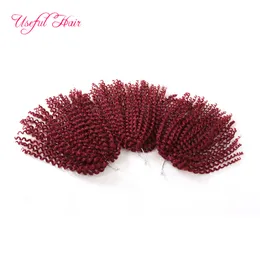 MaliBob Hair Extension 8INCH Kinky Curly Crochet Braids Hair Synthetic Marlybob Bug 3pcs / Lot Marley Braid Kanekalon Ombre Blondin # 613 Färg mode DHGAT