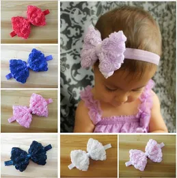 Moda Gorąca Sprzedaż Kolorowe Baby Girl Kid Pałąk Łuk Koronki Kwiat Hairband 10 Kolory Drop Shipping Hjia1100