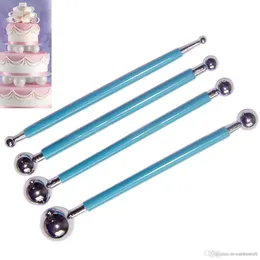 4 st Fondant Cake Flower Metal Ball Modellering Inredning Sugarcraft Set Tools E00141 Bard