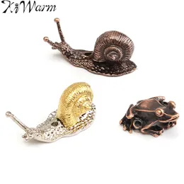 Partihandel-1pcs Red Copper Alloy Animal Poad Snail Incense Burner Holder för rökelse Sticks Handgjord hantverk prydnad DIY Heminredning