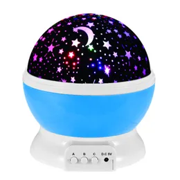 2020 Nyaste rotation LED Night Light USB DC5V Starry Moon Sky Projector Juldekoration Ljus för sovrum