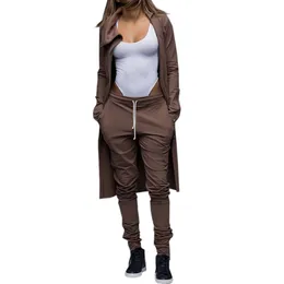 Partihandel - Kvinnor Vinter Sexig Club Zipper Jumpsuits Högkrage Regelbundna playsuiter Tvådelade kläder Grödor Långa Skninny Pants Set för Kvinnor