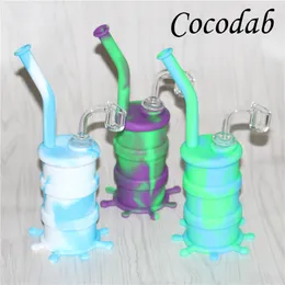 Grossist vattenpipor Mini silikonriggar Dab Jar Bongs Burkar Vattenpipa Oljetrumrigg silikon vattenpipor bubbler bong