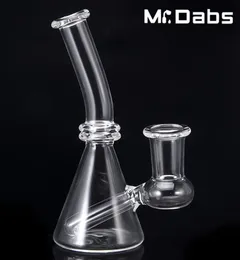 Retail Newest Quartz Bearker Smoking Accessories with Side Joint 127mm Length 14mm 19mm Female with Gift Box Beaker