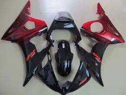 Motorcykel Fairing Kit för Yamaha YZF R6 03 04 05 Vin Röd Svart Fairings Set YZF R6 2003-2005 OT06