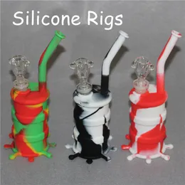 Silikon -Rig -Wasserrohre Shisha Bongs Silicon Dab Rigs Glasnektar mit Sch￼ssel Quarz Knaller