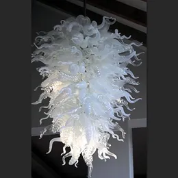 Große Foyer-Kristall-Kronleuchter, weißer moderner Kronleuchter aus mundgeblasenem Glas, Kronleuchter aus Borosilikatglas, Kunstlicht, Heimdekoration233a