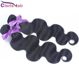 Tjock Wavy Malaysian Virgin Hair Double Machine Weft Mixed 2st Partisale Body Wave Human Hair Weaves Bunds 100% Natural Hair Extensions