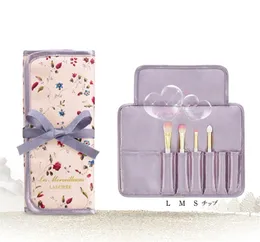 Dropshipping LES MERVEILLEUSES LADUREE Makeup 4pcs BRUSH SET with bag eyeshadow powder foundation eyebrow christmas Gift