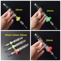 Mini Nectar Collector Kit with 10/14/18mm Titanium Tip Quartz Tip Oil Rig Glass Pipes for Glass Bongs