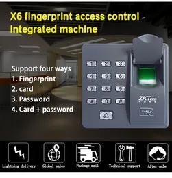 Novo Digital Electric RFID Reader Scanner de Dedo Zkt X6 Sistema Biométrico Controle de Acesso para impressão digital para bloqueio de porta Sistema de segurança em casa