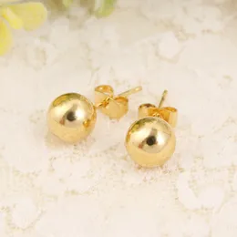 Himmel talang bao grossist 10mm boll örhänge gul guld gf boll form klassisk design örhängen för kvinnor smycken gratis frakt