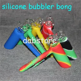 hookahs wholesale silicone hammer bubbler bong percolator Bongs Pipe Dab Rig silicon Oil Rigs Glass Water Pipes