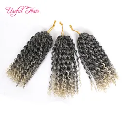 Drop Shipping Malibob Syntetyczny Przedłużenie włosów 8 "3 sztuk / zestaw 90g 1b 27crochet warkocze Twist dla czarnych kobiet Kinky Curly MarlyBob włosy