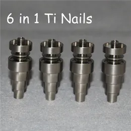 Bästa Universal Domeless Titan Nail 6 i 1 10mm 14mm 18mm Manlig Kvinna Dual Funktion GR2 TI Nails Ash Dab Rigs