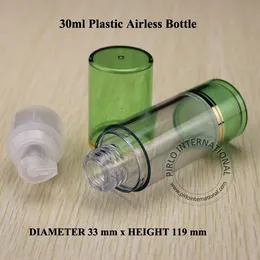 30 ml de viagem de plástico verde garrafa frasco de perfume atomizador spray reutilizável garrafa de fragrância recipiente cosmético 10 pçs / lote