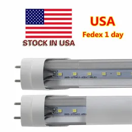 Lager i US T8 LED Tube Lights G13 4FT Ture 22W 1200mm Super Ljus LED-lampa LED-fluorescerande inomhusljus AC85-265V Duty Free