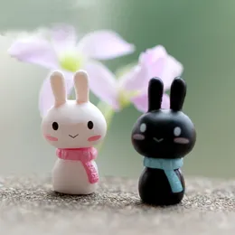 DIY Pary Miniatury Dekoracje ogrodowe Mini Cute Rabbit Fairy Figurki Ogrodowe Figurki Sztuczne żywicy Micro Krajobraz do dekoracji domu