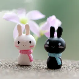 DIY Couples Miniatures Garden Decorations Mini Cute Rabbit Fairy Garden Figurines Artificial Resin Micro Landscape For Home Decoration