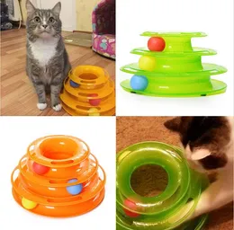 Tre nivåer Tower Tracks Disc Cat Pet Toy Intelligence Nöjesinformation Rider Hylla G955