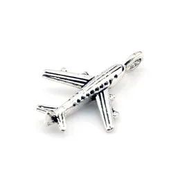 200PCs Antik Silver Alloy Flygplan Charms Hängsmycke För Smycken Gör Armband Halsband DIY Tillbehör 24 * 15mm