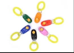 Moda cão de estimação gato Click Clicker Formação Trainer Som formação com chave anel de loop incluído produtos de treinamento de agilidade