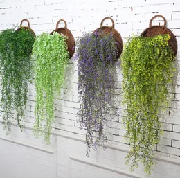 2pcs 43" Hanging Artificial Vine Rattan Willow Wall Flower Ivy Garland Vine Greenery For Wedding Home Office Bar Decorative