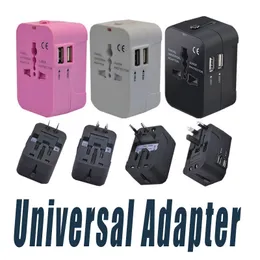 AU ABD UK AB dönüştürücü Tak Bir Evrensel Uluslararası Tak Adaptör Çift USB Bağlantı Noktası Dünya Seyahat AC Güç Şarj Adaptörü Tüm