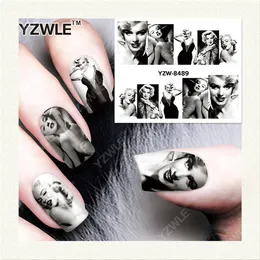 Wholesale-YZWLE 1 Sheet DIY Decals Nails Art Water Transfer Printing Stickers Accessories For Manicure Salon YZW-8489