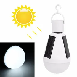 UMLIGN1688 SULSIGHT Solar Light E27 Base LED-lampa med 3 Solpaneler Power 7W 12W Lampa Solar Lantern Utomhusbelysning Trädgårdslampa Camping