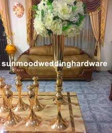Dekoracja Kwiat Układ Stojaki Best-Selling Gold Iron Wedding Flower Stand Centerpiece Vase