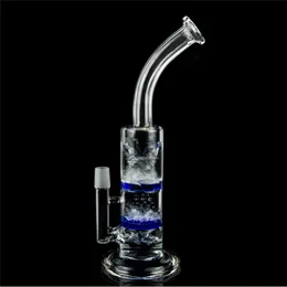 Two Functions Oil Rigs Smoking Glass Bongs With Comb Perc Cyclone Recycler Perc Glass Water pipes 18mm Joint dab rigs WP1011