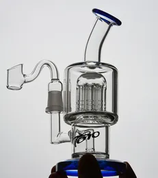 Bonos de vidrio de mini toro corto Bongs Arm Tree Perc Tubo de agua Manchas de aceite con Banger Accesorios para fumar juntas de 14 mm