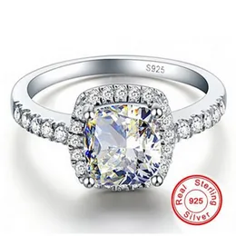 Big Promotion 3CT Real 925 Silver Ring Swa Element Vit Sona Diamond Ringar För Kvinnor Partihandel Bröllop Förlovning Smycken Ny Storlek 5-12