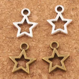 Open Star Spacer Charm Pärlor Pendants 500pcs / Lot Antik Silver / Bronze Alloy Handgjorda Smycken DIY L138 9.8x12mm