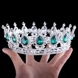 2019 Emerald Green Crystal Gold Color Chic Royal Regal Sparkly Rhinestones Tiaras And Crowns Bridal Quinceanera Pageant Tiaras 15 219c