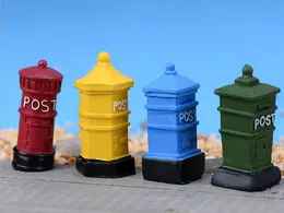 30pcs MOQ Wholesale Cute Resin Reminiscent Retro Postbox Shaped Bonsai Decoration Garden Fairy Miniature used in garden home occassion