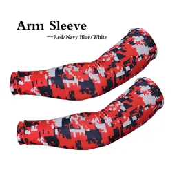 Red/Navy/White camo sports arm sleeve Free Shipping