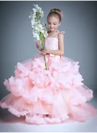 Wolke kleine Blumenmädchenkleider für Hochzeiten Baby Partykleider sexy Kinder Kleid Kinder Puffy Prom Party Kleider 2017 Mädchen Festzug Kleid