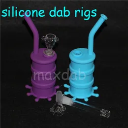 narghilè Barattoli antiaderenti Forma rotonda 22ML Dab Wax Vaporizzatore Contenitore per olio Barile in silicone Disponibile