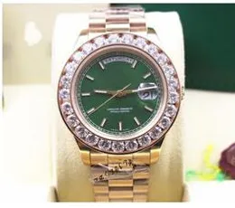 Luxury Christmas Gift 228238 18k Rose Gold Big Diamond Bezel Day Date 41mm Mens Automatic Watch green Dial Men's Sport Wrist Watches