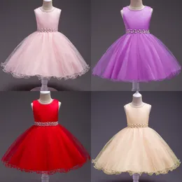 Crystal Stock Pageant Pink Pageant for Kids Jewel Short First Communion Wholesale Birthday Party Dresses MC